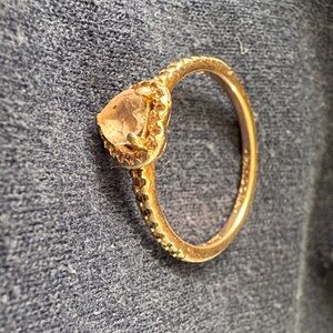Pandora RoseGold Ring with Baby Pink Heart Gemstone